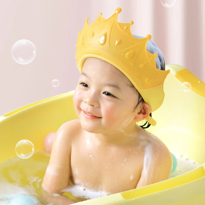 Baby Bath Caps Toddle Shampoo Cup Crown Children Bathing Bailer Baby Shower Spoons Child Washing Hair Cup Kids Bath Tool hair wash hat shampoo shower cap hair washing cups shampoo rinse cup