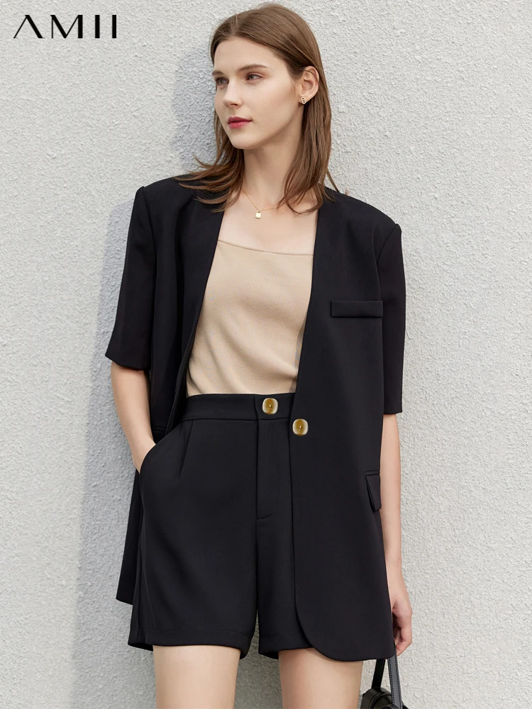 High Direct sale of manufacturer order Amii Minimalist Spring Suit Women Blazer Waist Solid Coat S