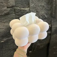 Ceramic Tissue Box Velvet Suede Flocking Cute Bubble Paper Extractor Tissue Box Holder Toilet Paper Holder Desktop Storage 1