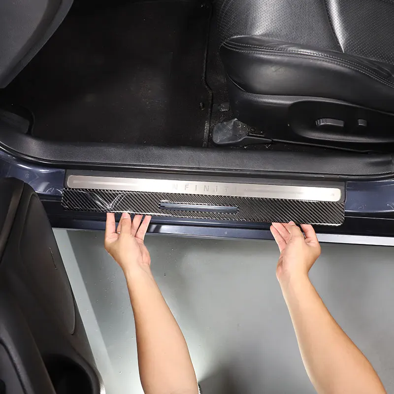 

For Infiniti G25 G35 G37 2007-2013 Soft Carbon Fiber Car Exterior Door Sill Strip Cover Trim Sticker Car Accessories