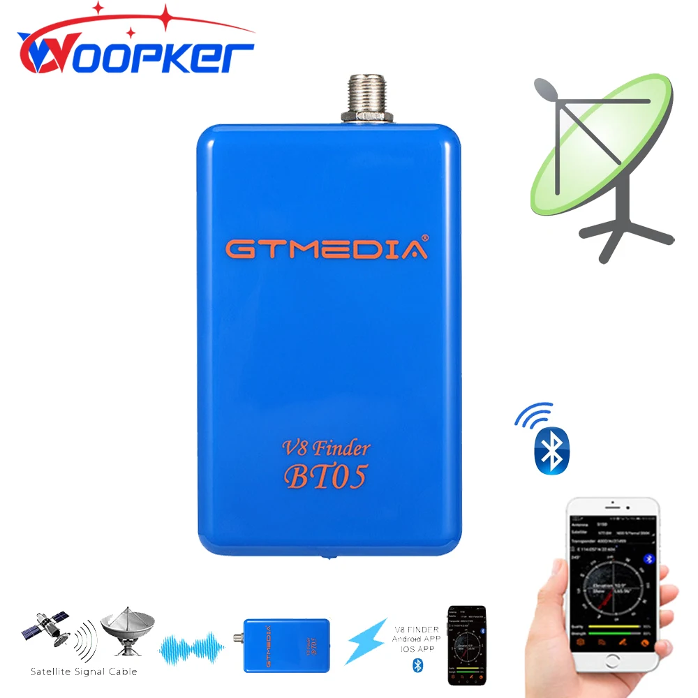 GTmedia Satellite Finder V8 Finder BT05 DVB-S2 Bluetooth Sat-Finder Support Android IOS Decoding Digital Signal Amplifier