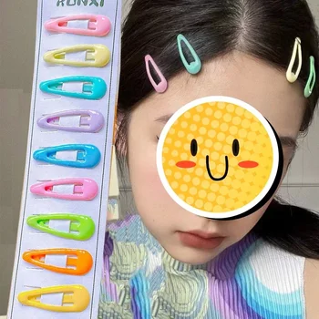한국 귀여운 컬러풀 미니 머리핀 헤어 클로 클립, 여아용 그립, 어린이 헤어, 애완 동물 액세서리 머리띠, 10 개