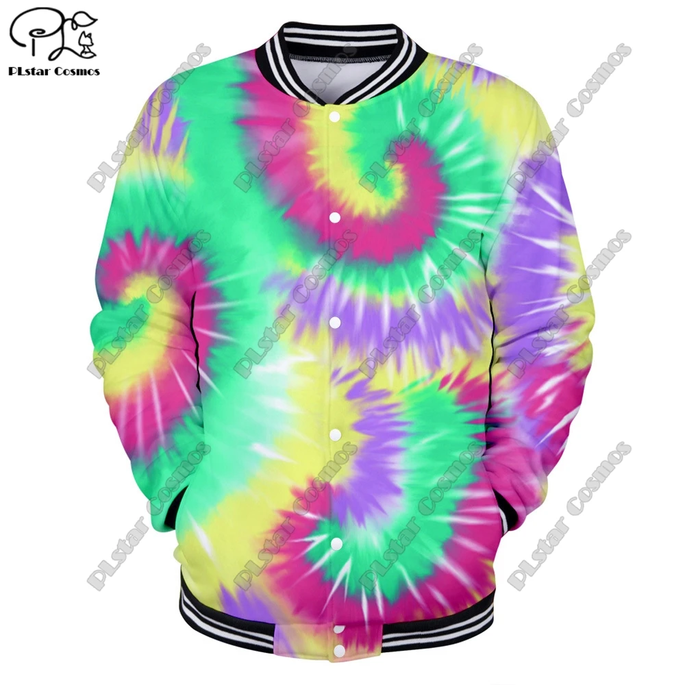 3D Printing Gradient Ancient Tie Dye Pattern Genuine Full Snap Button Jacket Unisex Winter New Arrivals  ZR-1