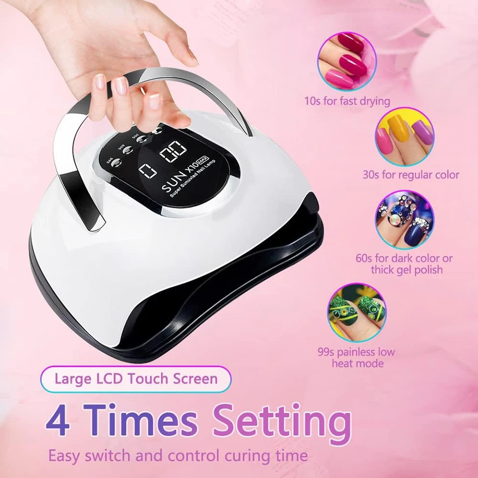 SUN UV LED 네일 램프 Lampe Led Ongle SunX10 X5 X12Max V10 경화 네일 램프 UV 라이트 (적외선 센서 및 4개 타이머 포함)