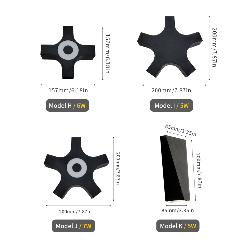 LED 벽 램프 AC85-265V, 안정적, 안전하고 내구성, 고휘도, 에너지 절약, ABS 램프 컨템포러리, 3W, 4W, 5W, 6W, 7W, 8W, 12W
