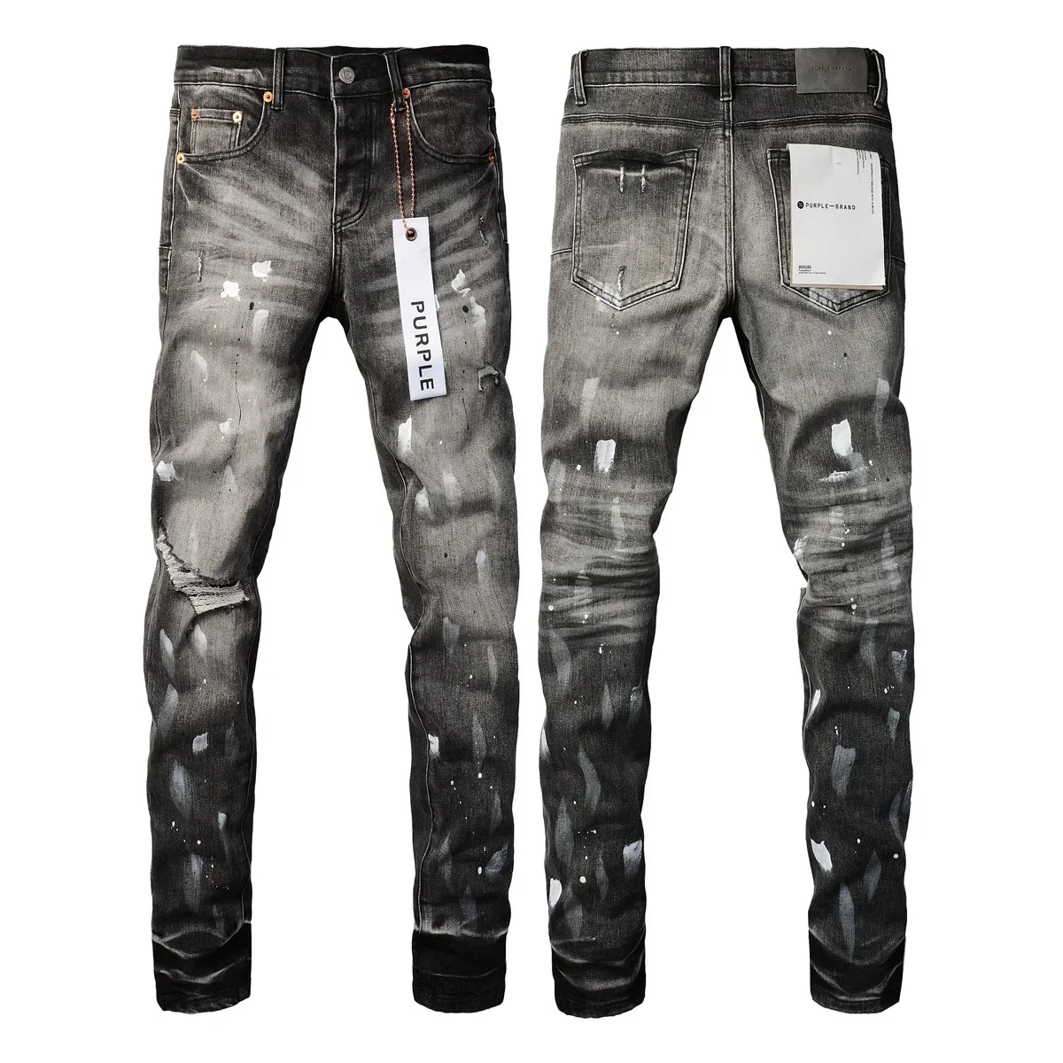 

New Fashion 2024 Slim 1:1 Jeans Purple Brand Fall/Winter Jeans High Street Ripped Paint