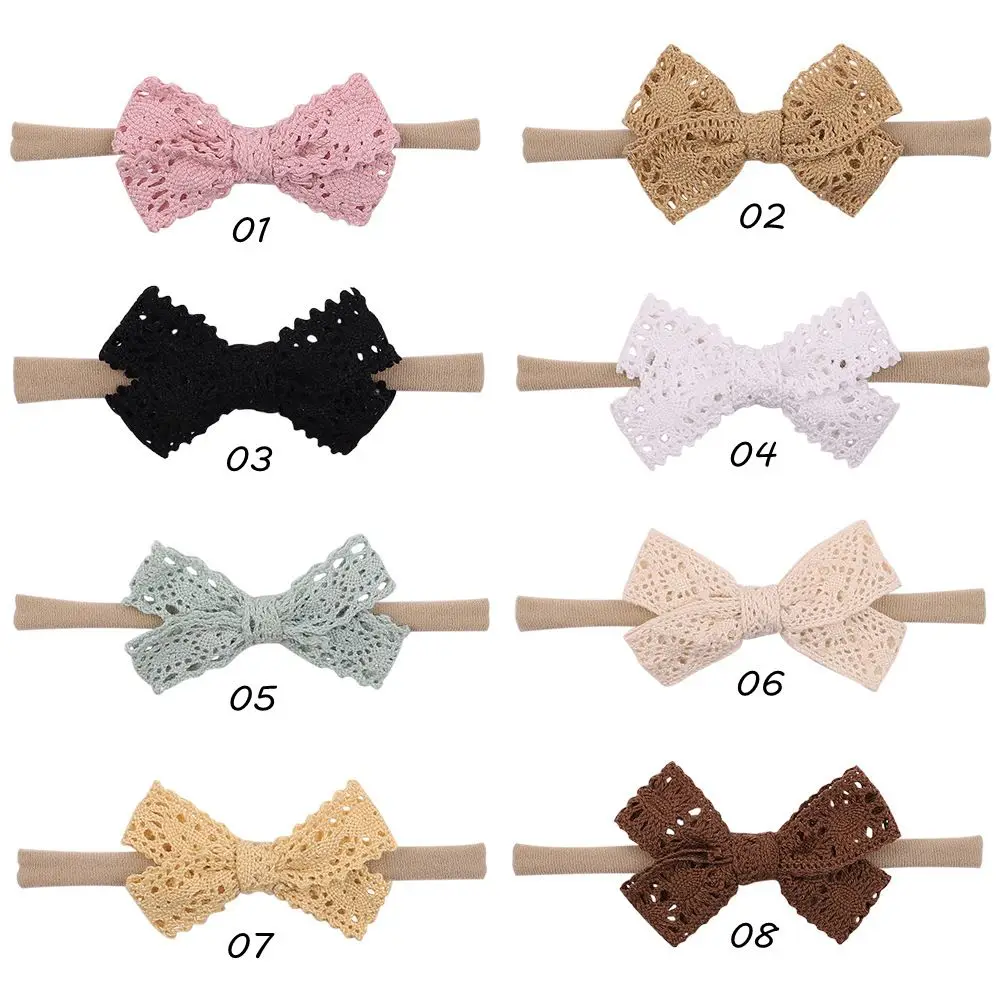 Nylon Baby Girl Headbands Soft Lace Bowknot Hair Accessories