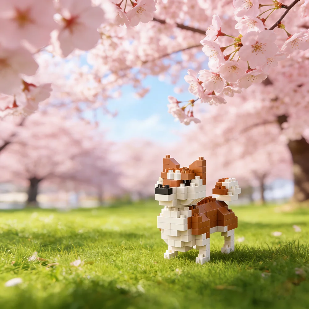 DIY 시바 이누 마이크로 미니 빌딩 블록 모델, 귀여운 동물 장식품, 따뜻한 ..