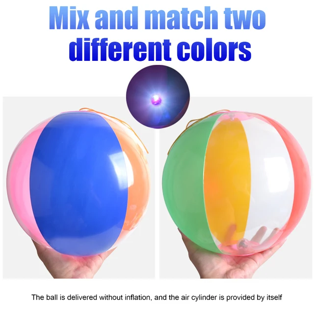 23cm LED Luminous Inflatable Beach Ball Party Favors Pool Toys for Kids Adults PVC Outdoor Summer Fun Sport Game Random Color 1