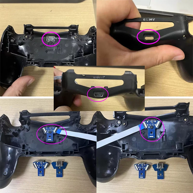 1 Set Universal For PS4 Controller 040 050 055 DIY Accessories For DualShock 4 USB Type C Charging Board MOD