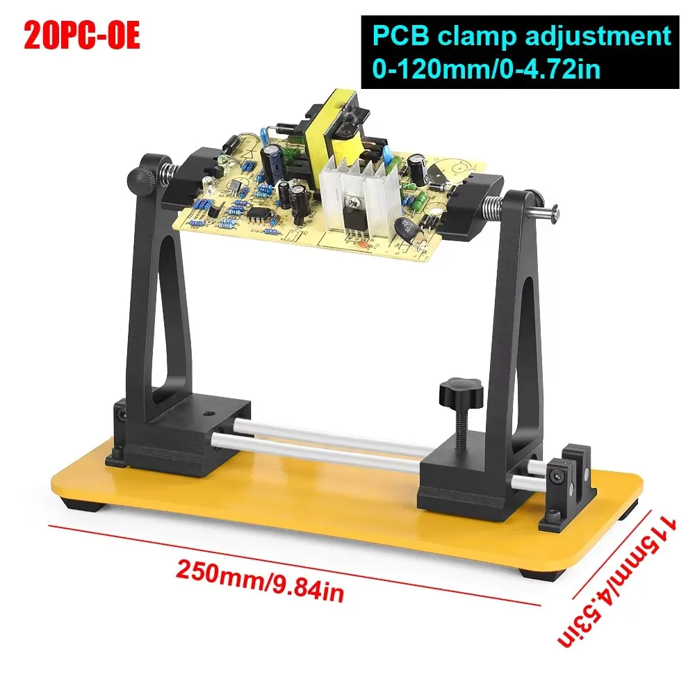NEWACALOX Movable PCB Clamp 360&deg; Rotated Circuit Board Holder Magnetic Base Third Helping Hand Fixture Soldering Welding Tool