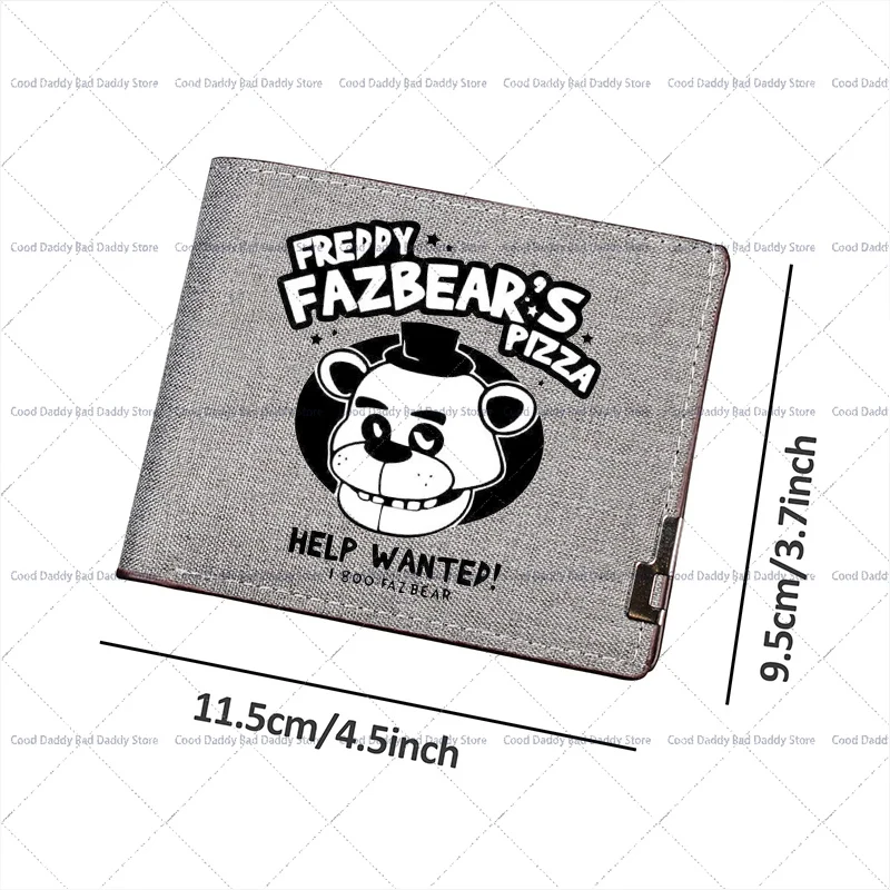 FNAF Wallet for Men Card Bag Cartoon Five Night At Freddy Cardholder Multi Slot ID Moneybag Fashion Fazbear Bear Coin Purse Gift - 5