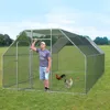 Large Chicken Coop, Flat-roof Walk-in Poultry Chicken Hen cage, Rabbits Duck Cages with Waterproof and Anti-Ultraviolet 1