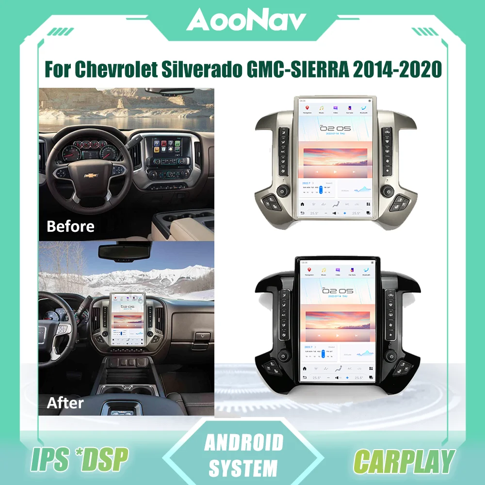 

14.4 Inch Car Stereo Radio For Chevrolet Silverado GMC-SIERRA 2014-2020 Android 11 GPS Navigation Multimedia Player Carplay