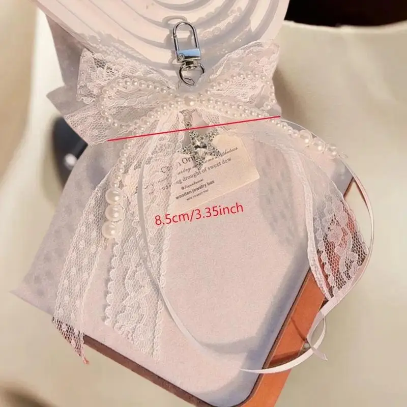 Lace Bow Hollow Red Ribbon Cherry Fashion Charm Keychain - Delicate Valentine's Day Gift Accessory