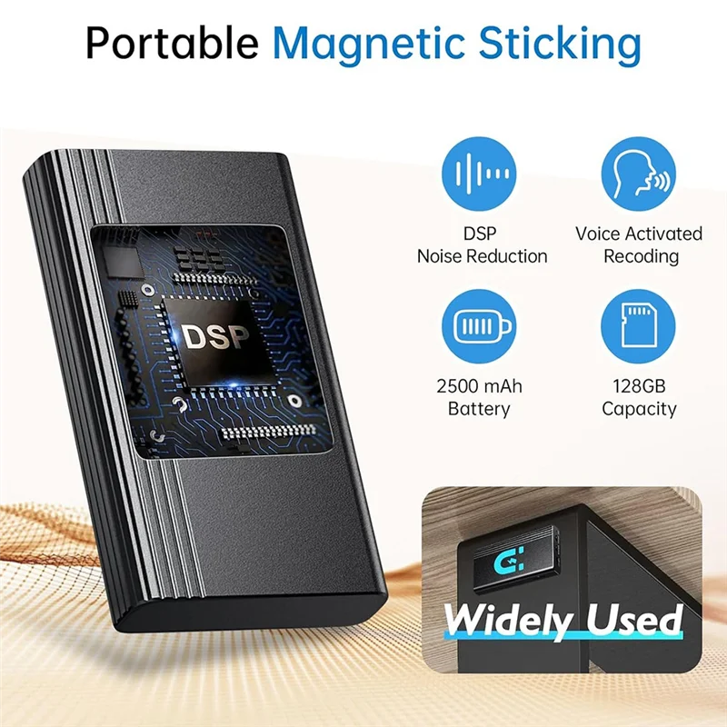 A25R-128GB Digital Voice Recorder,Voice Controlled Recorder, 440 Hours Voice Recorder For Lecture Interview Meeting Classroom