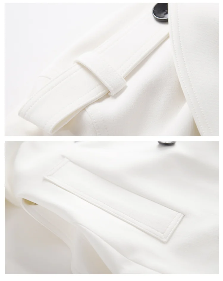 Long White Trench Coat Women's 2024 New Spring Autumn Fashion Double-breasted Slim Long Sleeve Windbreaker Female Outerwear