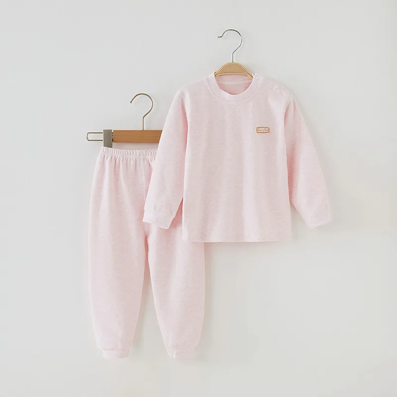 Baby Thermal Underwear Set Autumn Winter New Pure Color Warm Boys Girls Cotton Comfort Soft Children's Suit Autumn Clothes Pants