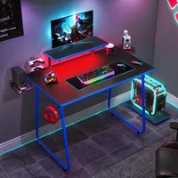 Small Gaming Desk with Monitor Stand CPU Stand Blue Gaming Desk Laptop Stand Furniture