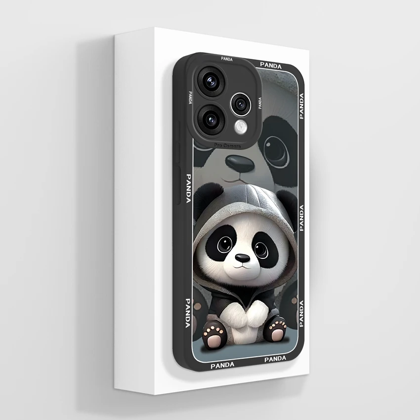 Cartoon Girl Panda Soft Silicone Phone Case - Anti-Slip Slim Back Cover