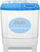 Portable Washing Machine - 28Lbs Compact Twin Tub Washer and Spin Dryer - Semi-automatic Laundry Washer(18Lbs) & Spinner(10Lbs) 1