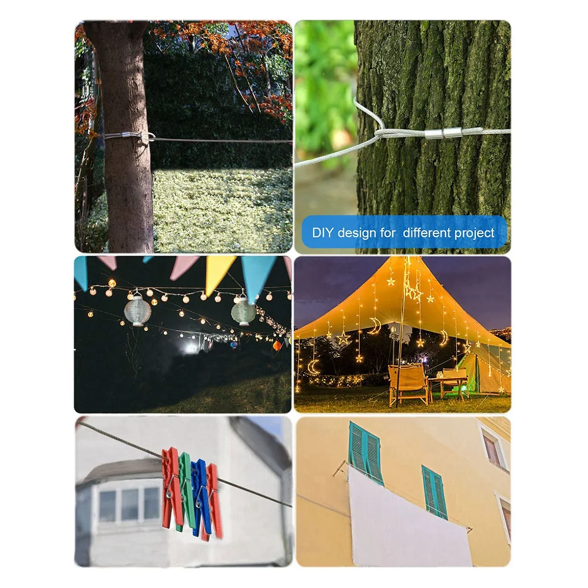 

Веревка для подвешивания, веревка с покрытием с стяжками и крючками для системы перил, подъема растений