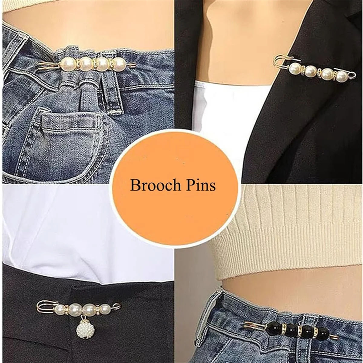 A04R-55pcs Junk Sock Charms Pins Gold Bling Sock Jewelry Charms,Brooch Pins for Socks,Pearl Rhinestone Brooch