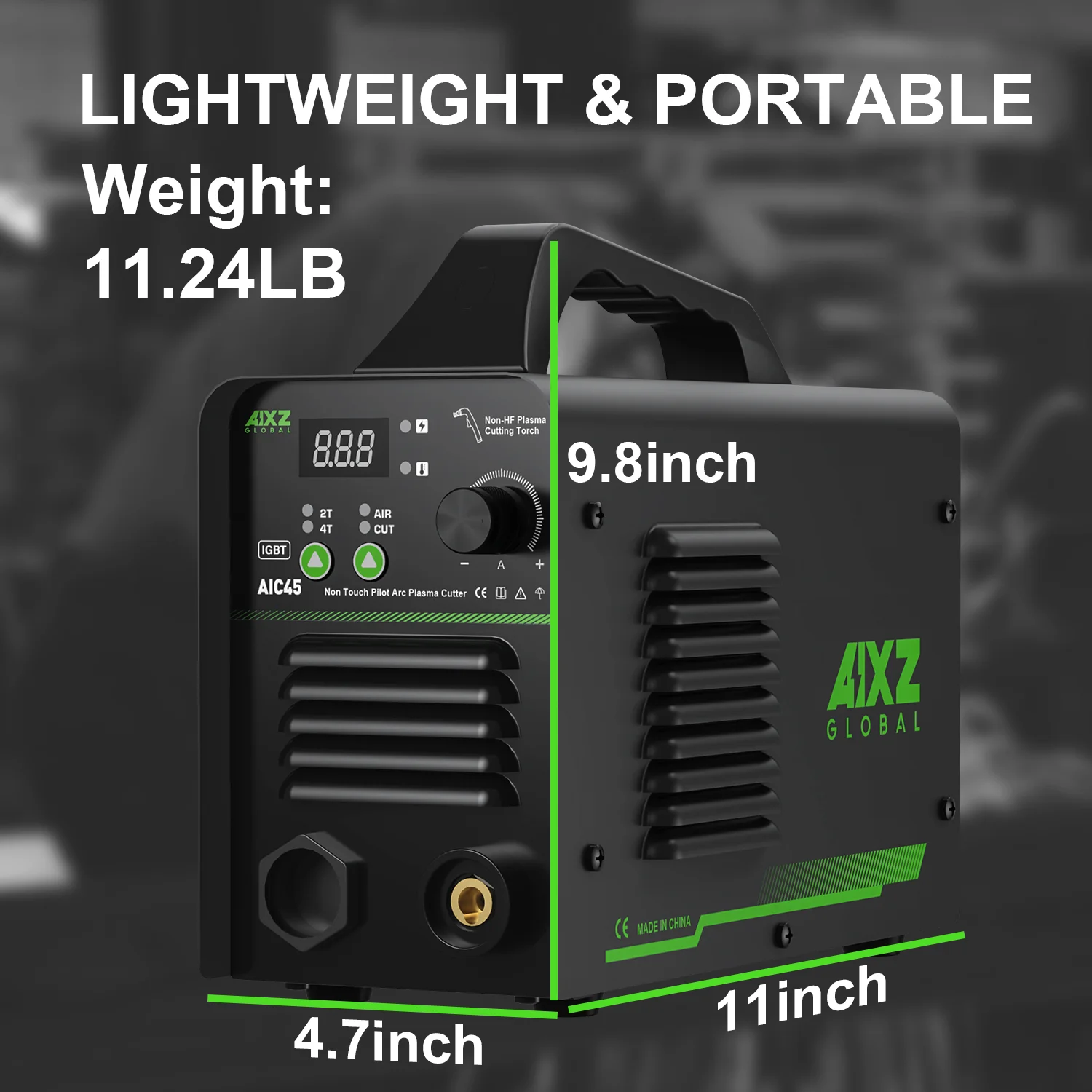 AIXZ AIC45 Plasma Cutter Non-Touch Pilot ARC 45Amps DC Air Plasma Cutting Machine 220V Digital Cutter Clean Cut 16mm