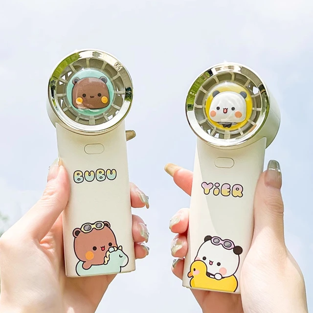 Cute Panda Yier Bubu And Dudu Handheld Electric Fans USB Rechargeable Mini  Portable Fan Small Fans Hanging Fans Summer Gadget - AliExpress