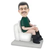 Customized Bobbleheads,Dad Sits on the Toilet Plays With his Phone,Fully Customizable with Polymer Clay,Personalized Bobbleheads 1