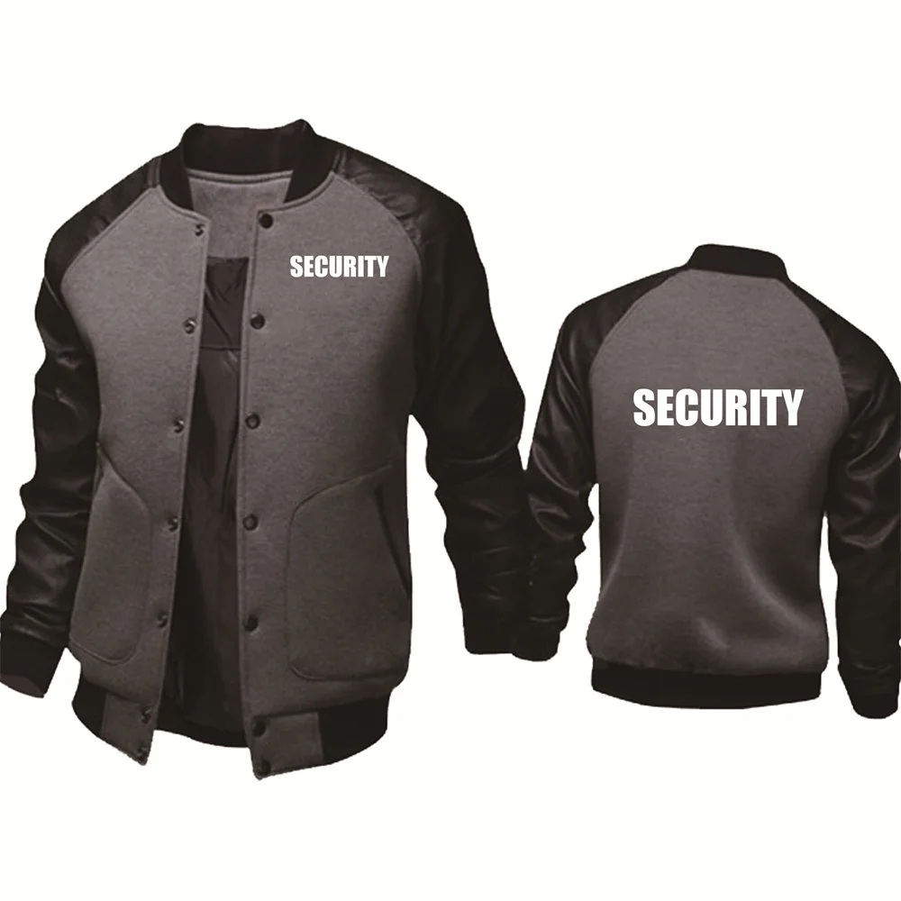 Spring Autumn Men's Jacket Security Uniform Print Splicing Sportswear High Quality Fashion Men's Baseball Uniform Men's top 3
