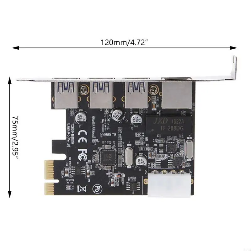 68TA 초고속 4포트 PCI-E 3포트 USB +RJ45 확장 카드 어댑터 카드