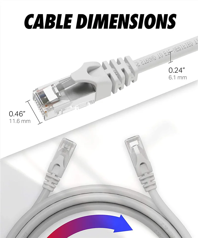 

CAT6 RJ45 Ethernet Cable Network Cable Gigabit High-speed 1000Mbps Internet Network Cable for Laptop Router Wired Network