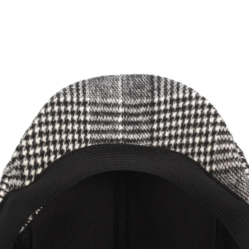 Beret Hat Newsboy Cap Newsboy Hat Woolen Beret Men Women Cotton Plaid Berets Caps Middle-Aged Autumn Winter Hats Boina Herringbone Baker Boy Hat Tweed Flat Cap