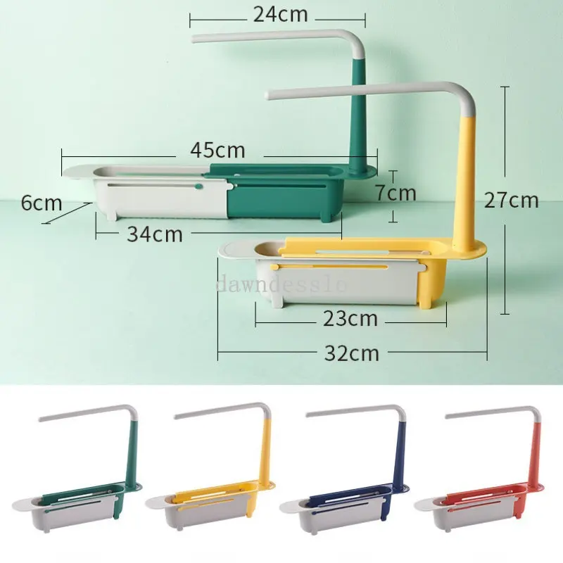 Telescopic Kitchen Sink Shelf Home Sinks Organizer Soap Sponge