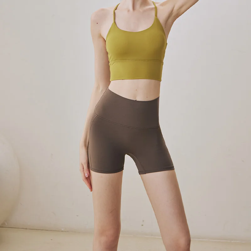 GymHUB High-Waisted Yoga Shorts Jumping Exercise Three-Quarter Pants Tummy-Tucking Fitness Pants Summer Free Underwear sports shorts running shorts yoga shorts workout shorts seamless shorts