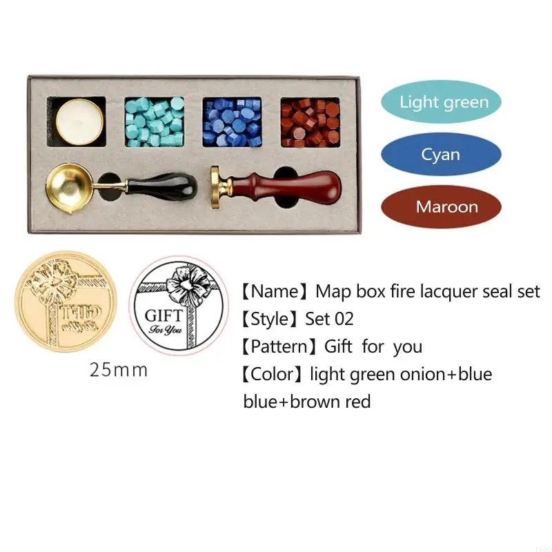 F68D Elegant Sealing Wax Set with Exquisite Packaging Box Wax Sealing Stamping Tools Gifts for Children Teens Adults