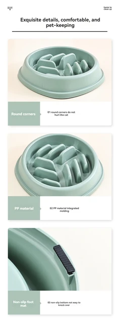 Pet Supplies Dogs and Cats Slow Food Bowl Puzzle Non-Choking Non-Slip Slow Feeder Thickened Plastic Plate Bowl Pet Feeding Bowl 6
