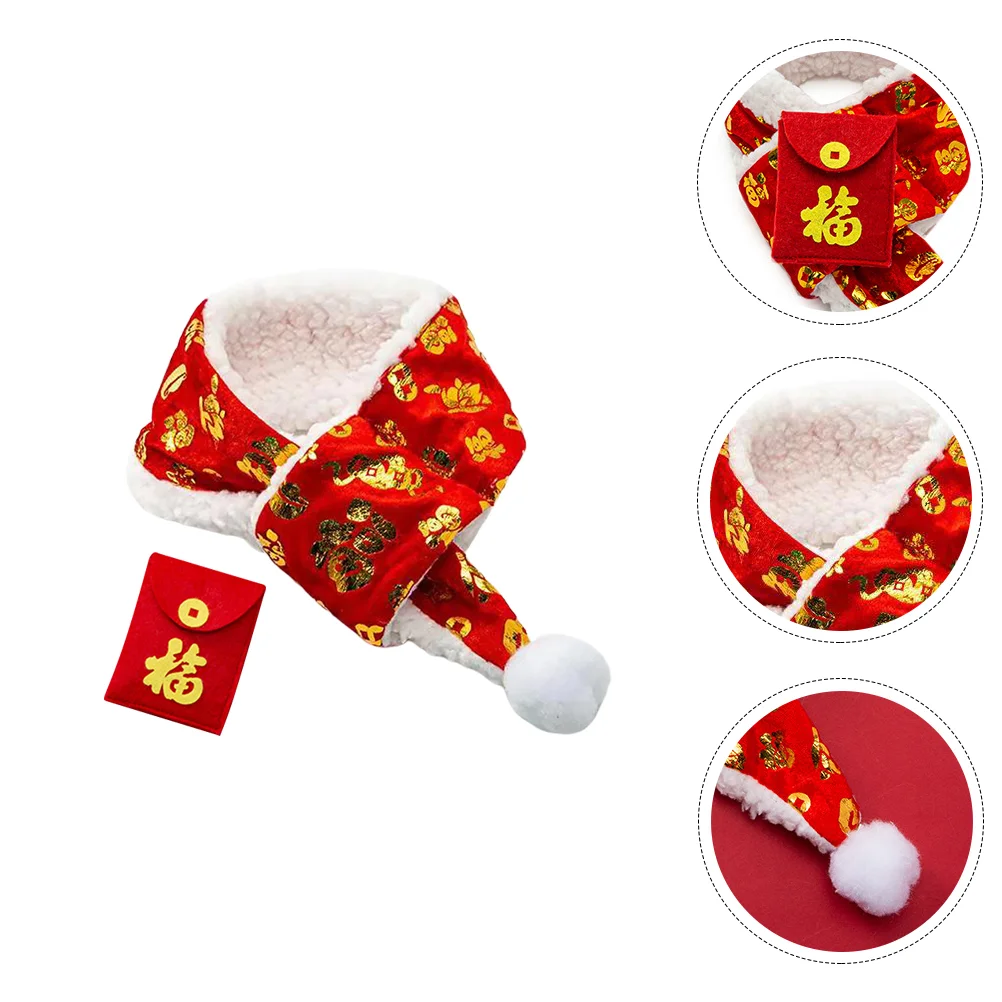 

Pet Triangle Scarf Accessory New Year Cat Scarves Clothing Supply Cotton Chinese Elements