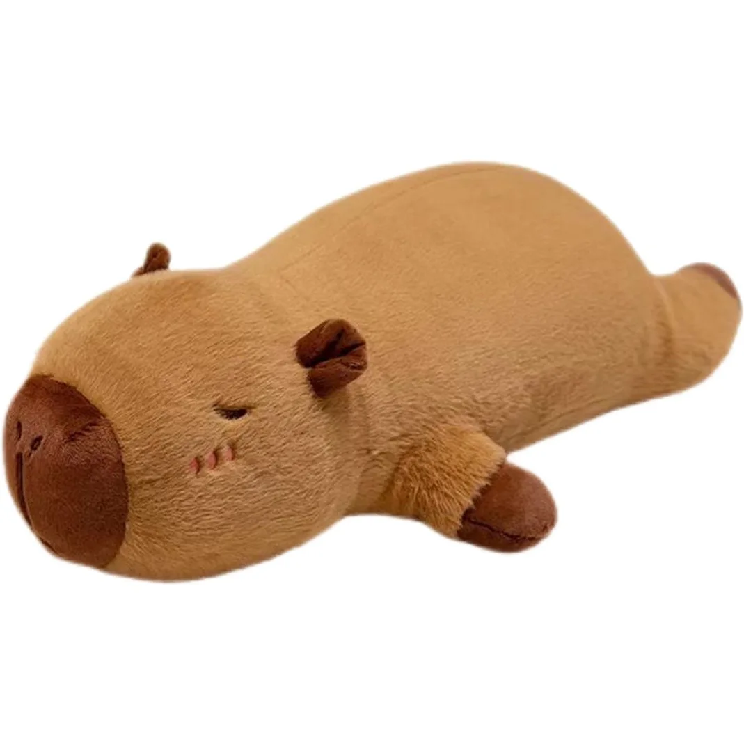 Kawaii Capybara Plush Toy Stuffed Capibara Fluffy Doll Long Sleep Soft Pillow Sofa Cushion Nap Sleeping Toys for School Xmas