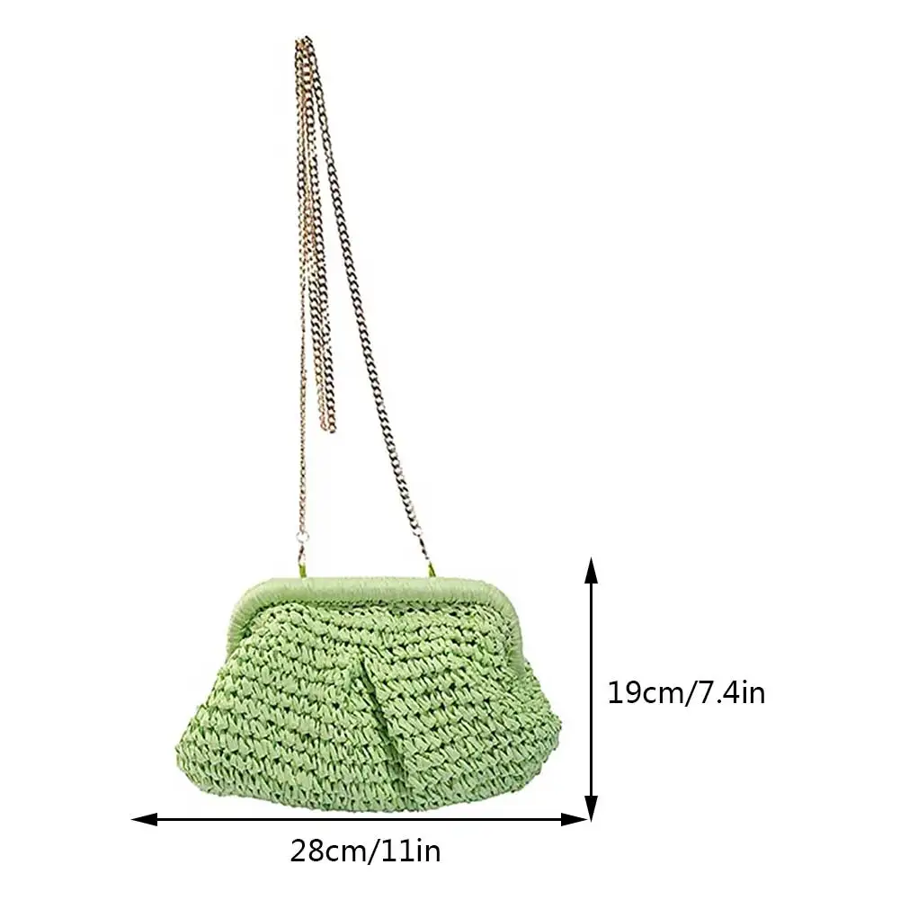 Summer Designer Shoulder Bag Straw Weaving Purse Bag Women Pillow Dumpling Cross Body Chain Beach Bags