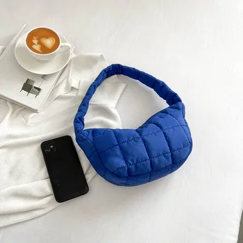 حقيبة كتف منتفخة مبطنة، محفظة مطرزة منقوشة تحت الإبط، حقيبة يد هوبو مبطنة ريترو للنساء 4