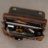 Top Grade Thick Genuine Leather Men Briefcase 15" Laptop Cow Leather Business Bag Tote Man Briefcase With Shoulder Strap 6