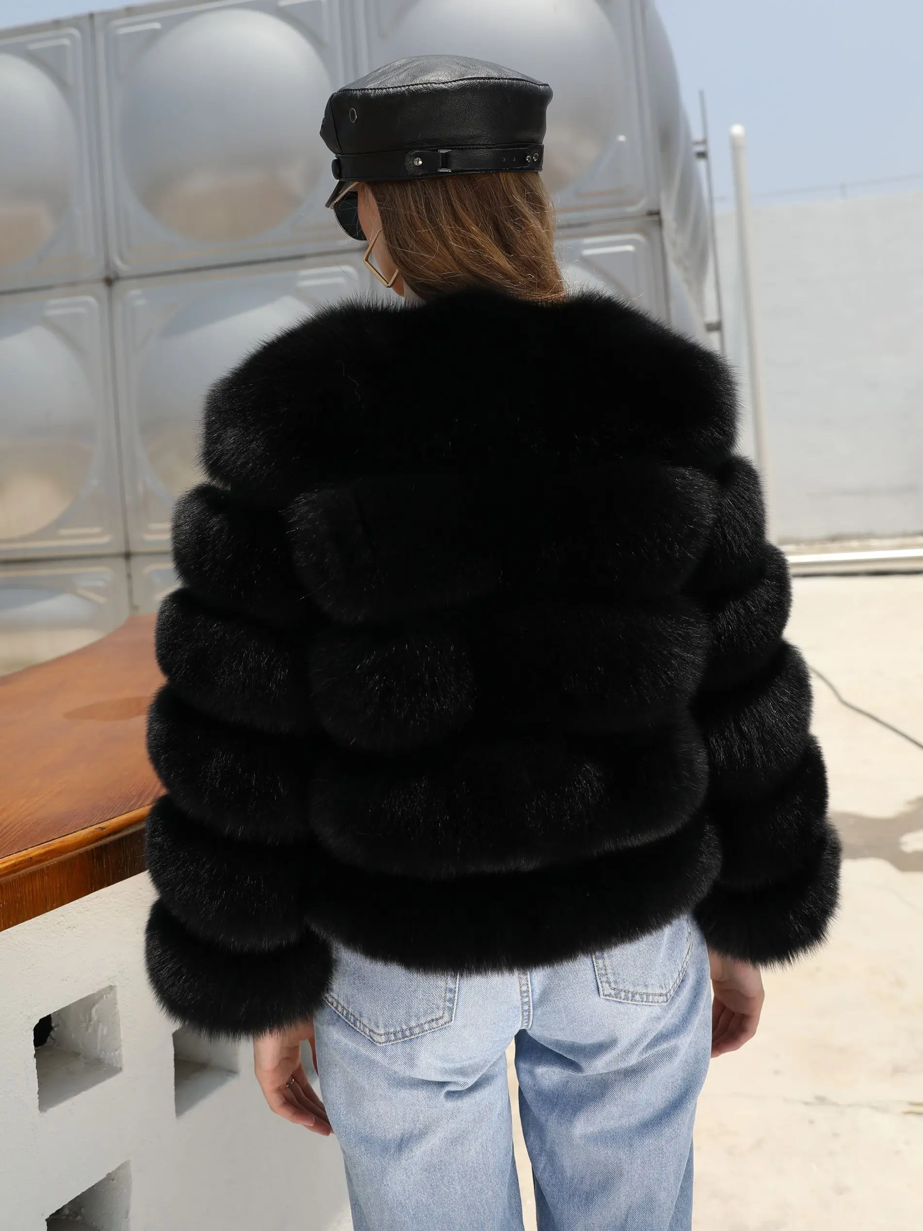 JANEFUR Real Fur Coat Women 2023 Hot Selling Luxury Thick Warm Natural Fox Fur Custom Wholesale Lady Winter Outerwears