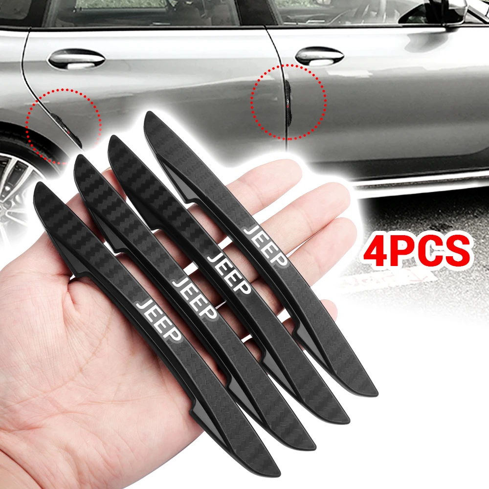 4Pcs 실리콘 자동차 스타일링 도어 에지 충돌 방지 가드 보호 스트립 지프 랭글러 레니게이드 컴패스 글래디에이터 체로키