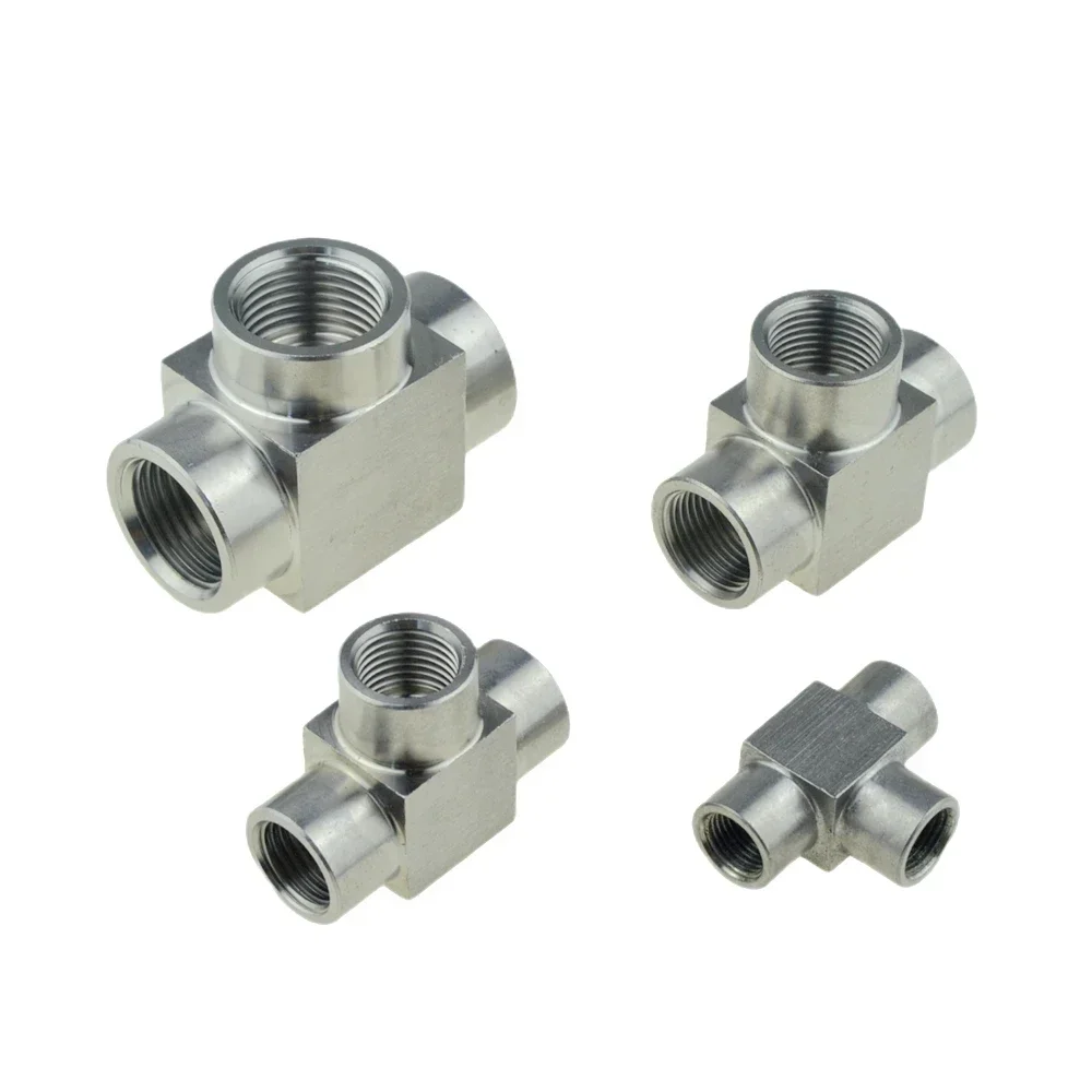 304 Stainless Steel Pipe Fitting Tee Elbow 4 Way 1/8 1/4 3/8 1/2 Female Male Thread High Pressure Air Adapter Coupler Connector hose pipe fitting,pipe fitting,tee adapter,water pipe fitting