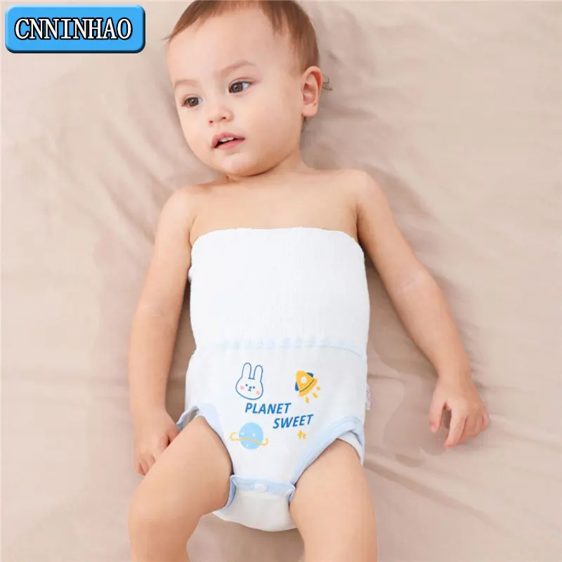 

Newborn Item Baby Panties Clothes Elastic Belly Warmer Protector High-waist Pants Cotton Diapers Infant Rompers Anti-Kick Apron