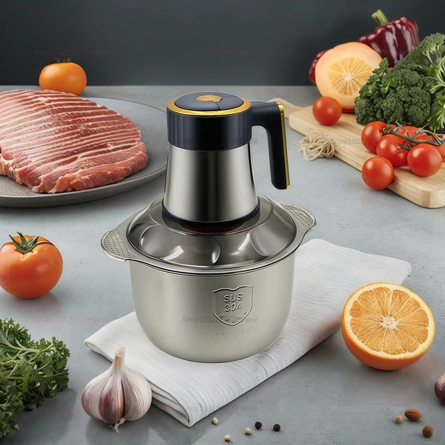 Electric Meat Grinder 5L Food Crusher Stainless Steel Multi-Functional Vegetable Slicer Processor Chopper for Kitchen Blenders 3
