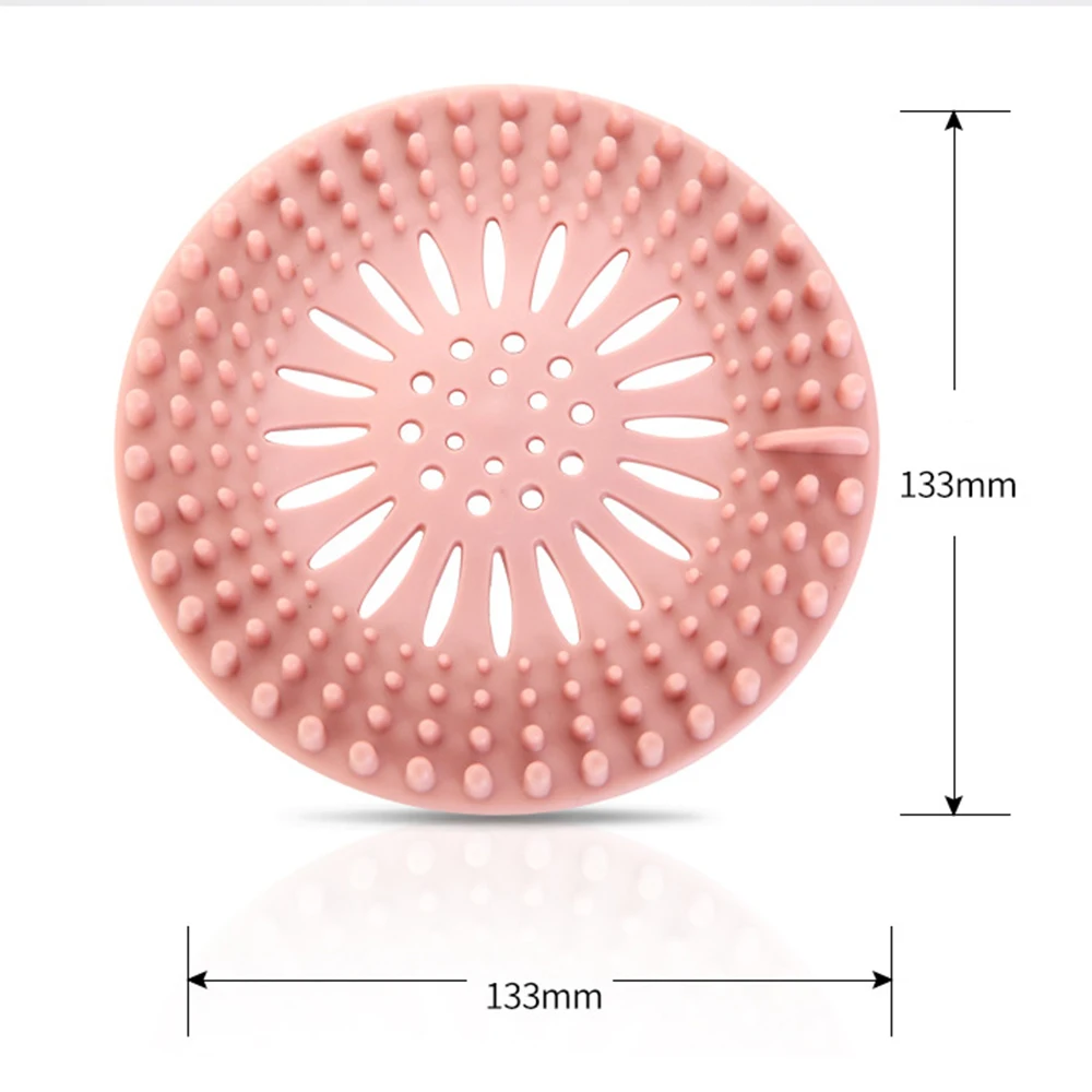 1Pcs Round Silicone Drain Hair Catcher Kitchen Sink Filter Shower Drain Strainers Bathtub Stopper Bathroom Sewer Hair Filter