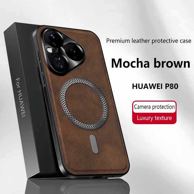 Leather Magnetic Phone Case with MagSafe Compatibility